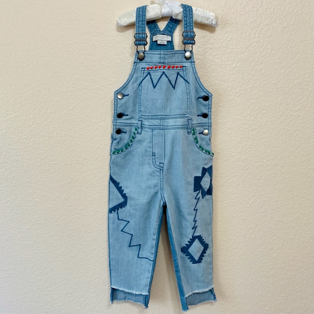 New. Stella McCartney Embroidered Denim Overalls. Jeans - Picture 2 of 11